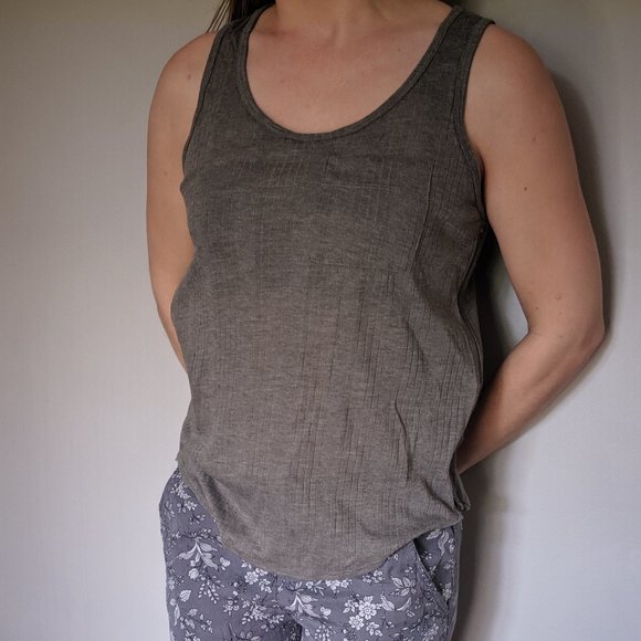 Soft grey cotton tank top